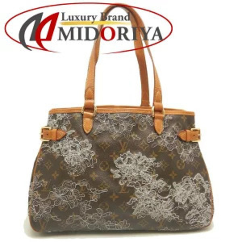 LOUIS VUITTON Monogram Dentelle Batignolles Horizontal Tote Bag Argent